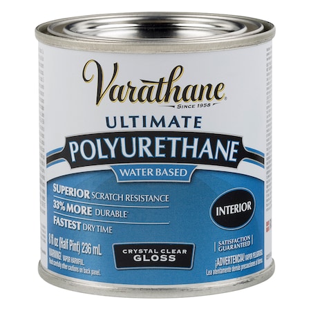 Rust-Oleum 1/2 Pt Crystal Clear Varathane WaterBased Interior Polyurethane Gloss 200061H